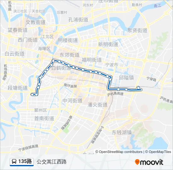 公交135路的线路图