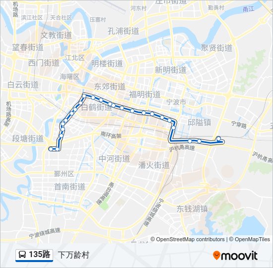 公交135路的线路图