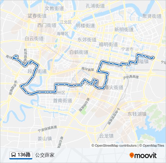 136路 Bus Line Map