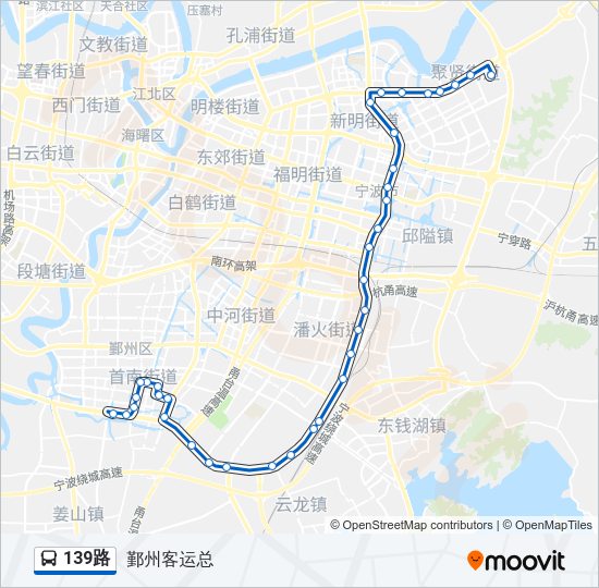 公交139路的线路图