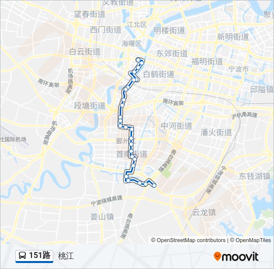 公交151路的线路图