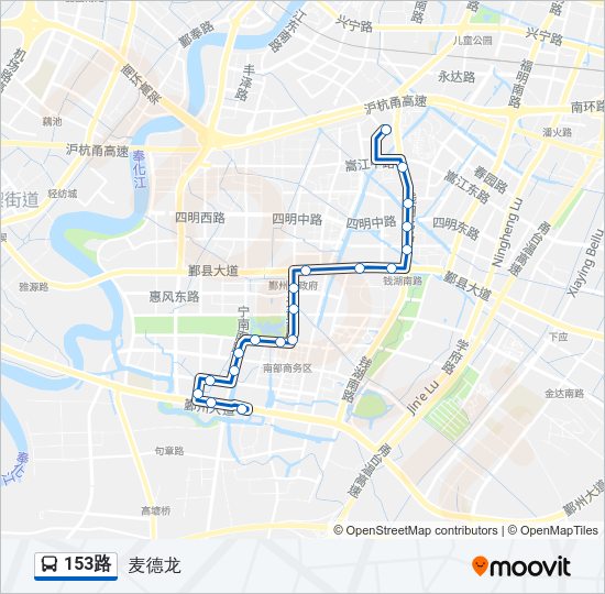 公交153路的线路图