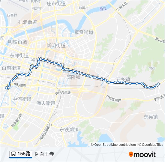 公交155路的线路图