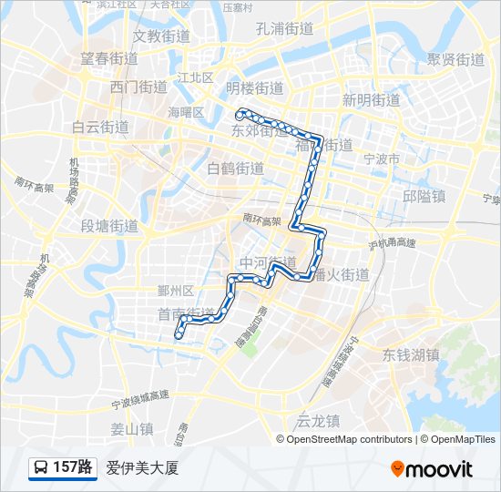 公交157路的线路图