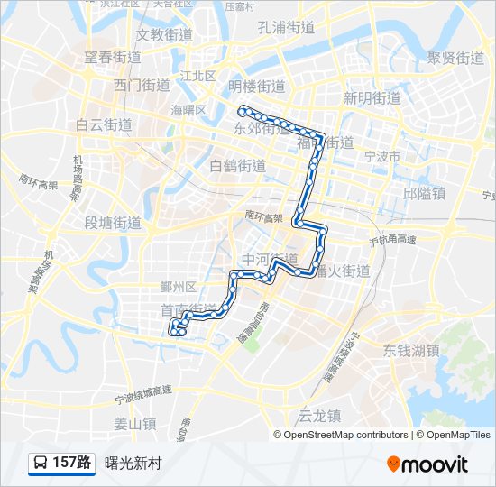 公交157路的线路图