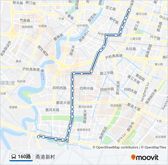 公交160路的线路图