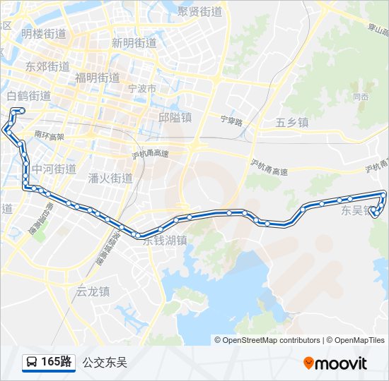 公交165路的线路图
