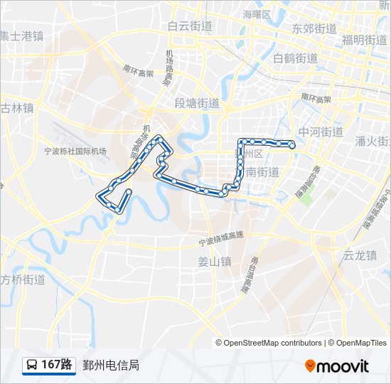 公交167路的线路图