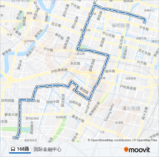 168路 Bus Line Map