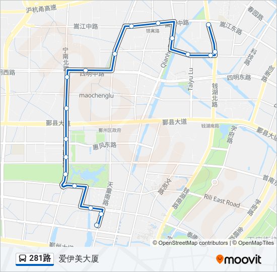 281路 Bus Line Map