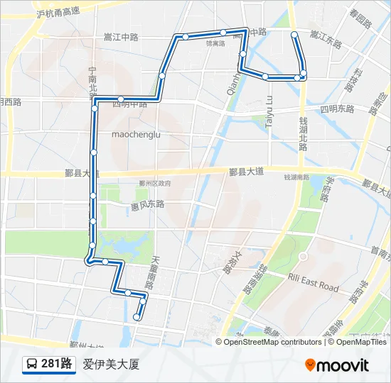 281路 Bus Line Map