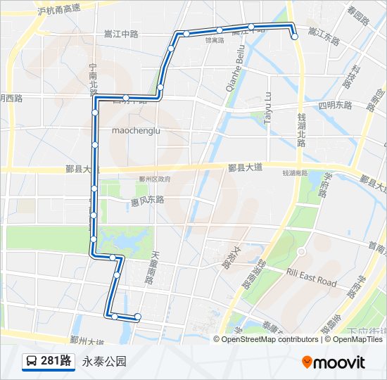 公交281路的线路图