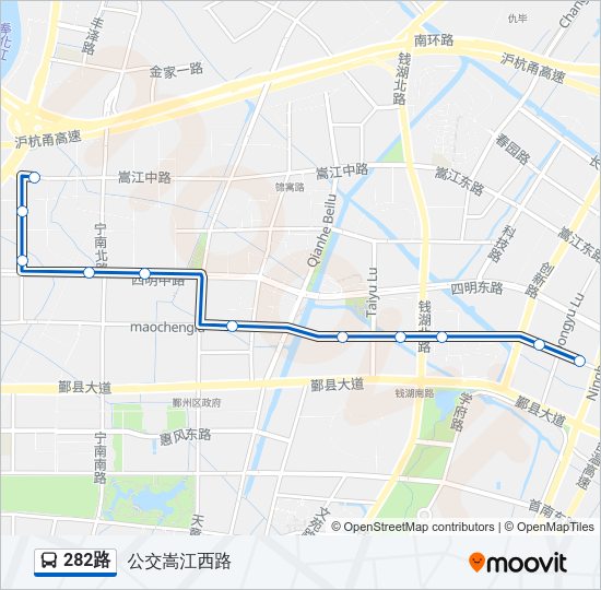 公交282路的线路图