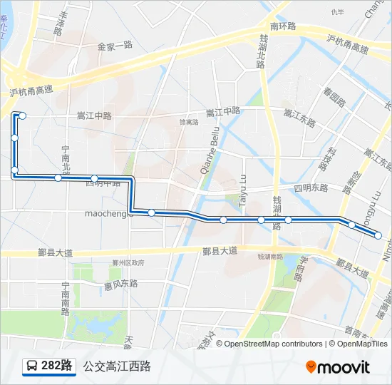公交282路的线路图