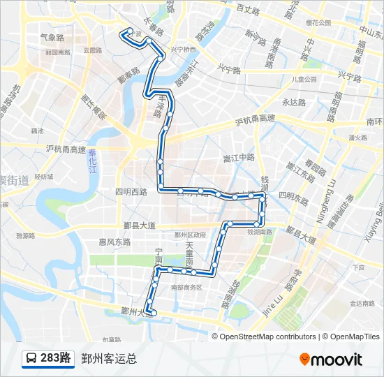 283路 Bus Line Map