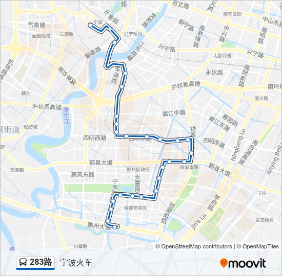 283路 Bus Line Map