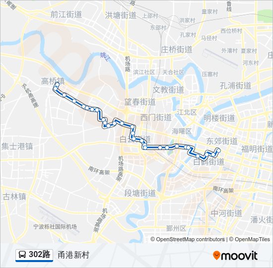 公交302路的线路图
