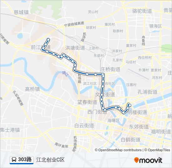 303路 Bus Line Map