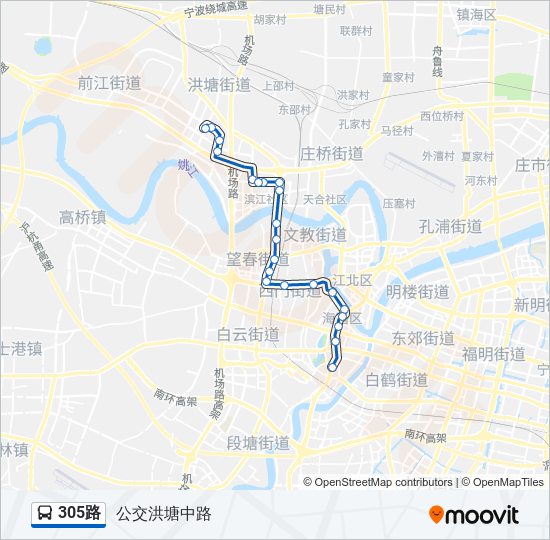 公交305路的线路图