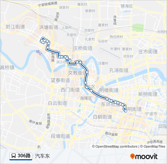 胶州306路公交车路线图图片