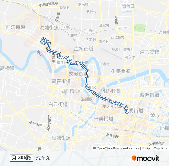 公交306路的线路图