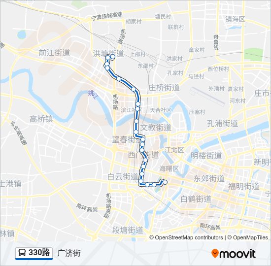 公交330路的线路图