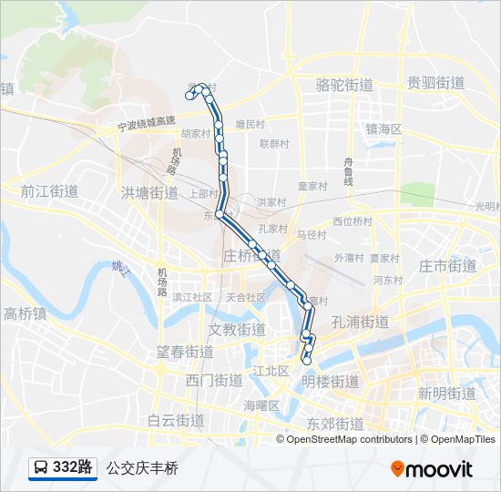 公交332路的线路图