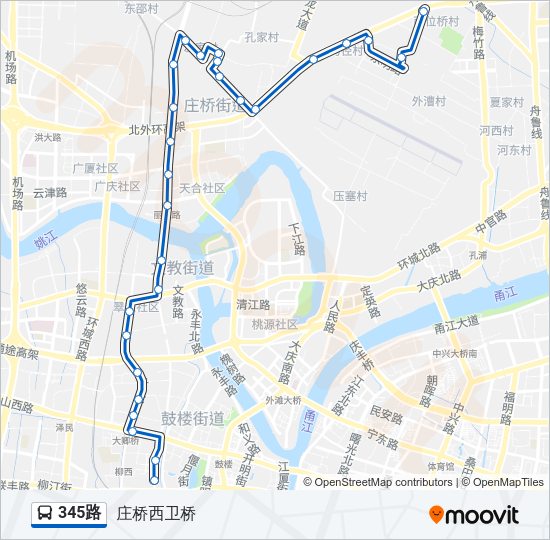 公交345路的线路图