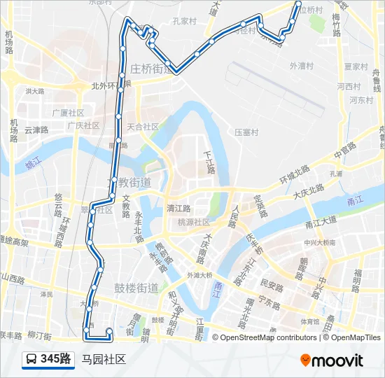 公交345路的线路图