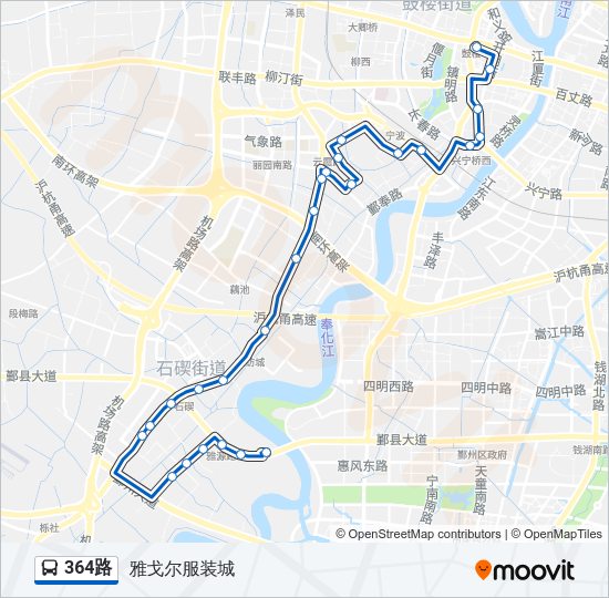 公交364路的线路图