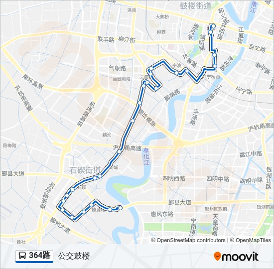 公交364路的线路图