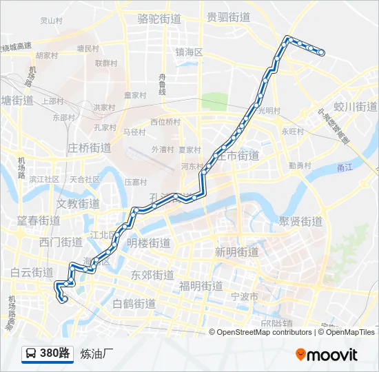 公交380路的线路图