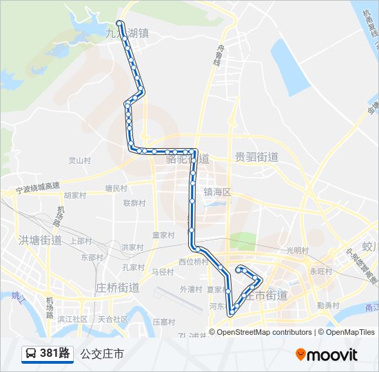 公交381路的线路图