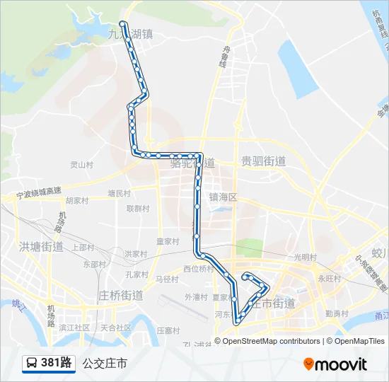 公交381路的线路图