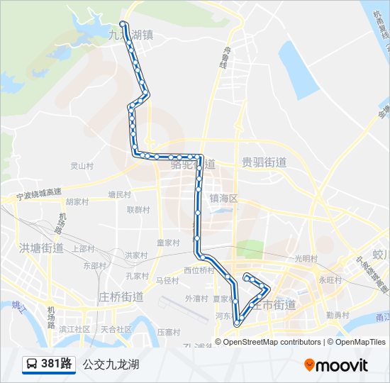公交381路的线路图