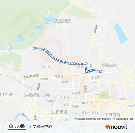 公交383路的线路图
