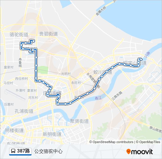 公交387路的线路图