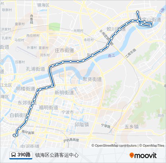 公交390路的线路图