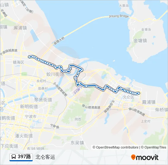 公交397路的线路图