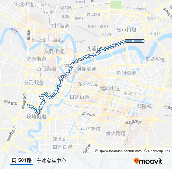 501路 Bus Line Map