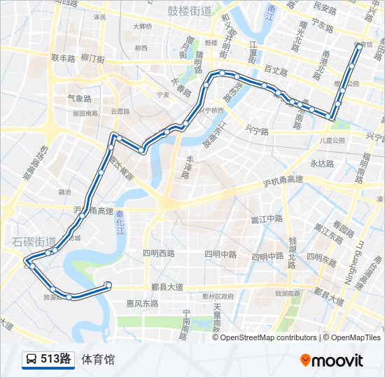 公交513路的线路图