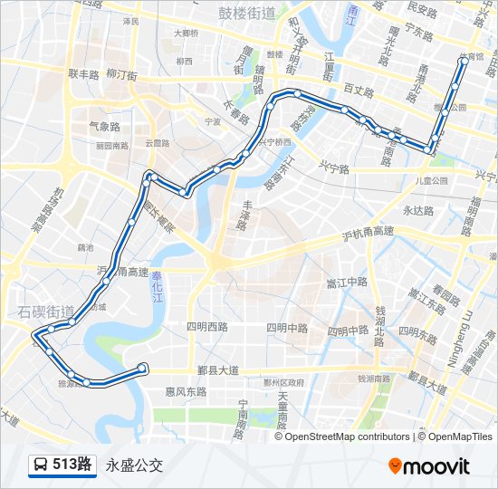 公交513路的线路图