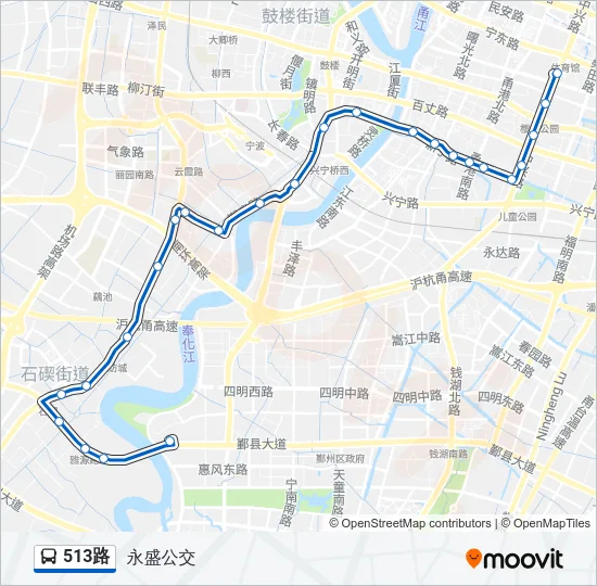 公交513路的线路图