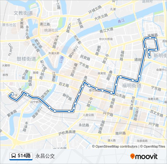 公交514路的线路图