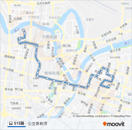 公交515路的线路图