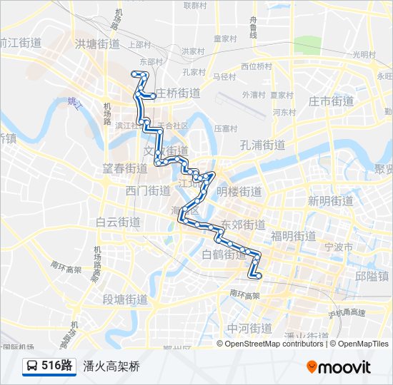 公交516路的線路圖