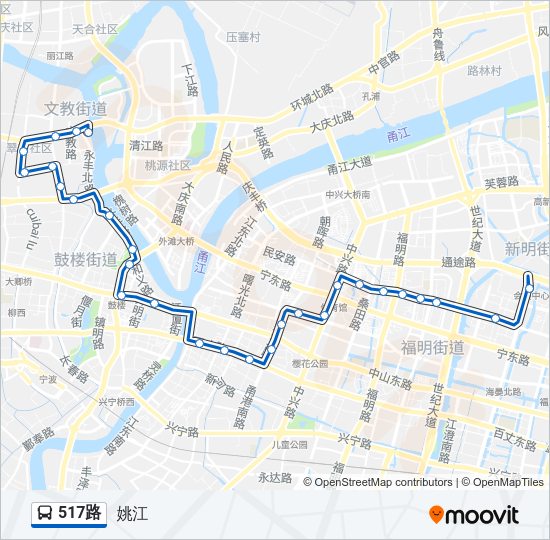 公交517路的线路图
