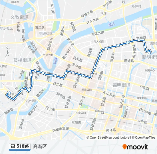 518路 Bus Line Map