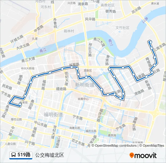 519路 Bus Line Map