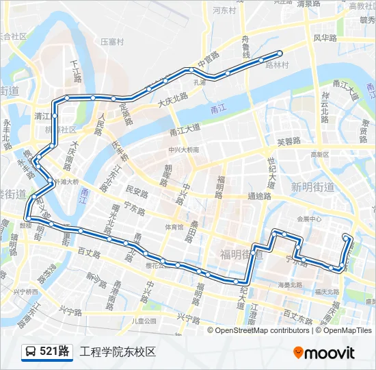 公交521路的线路图